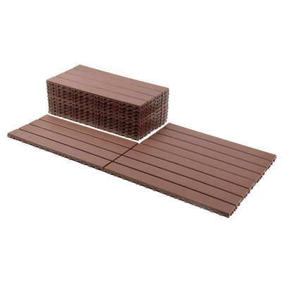 24 pièces de carrelage de terrasse d'extérieur gris foncé, de carrelage de terrasse à emboîtement bricolage, de carrelage de patio facile à installer, adapté au balcon intérieur et extérieur près de la piscine