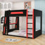 Lit superposé en bois avec bureau intégré, port USB, lumières DEL et tablettes de rangement-943037880-943037884