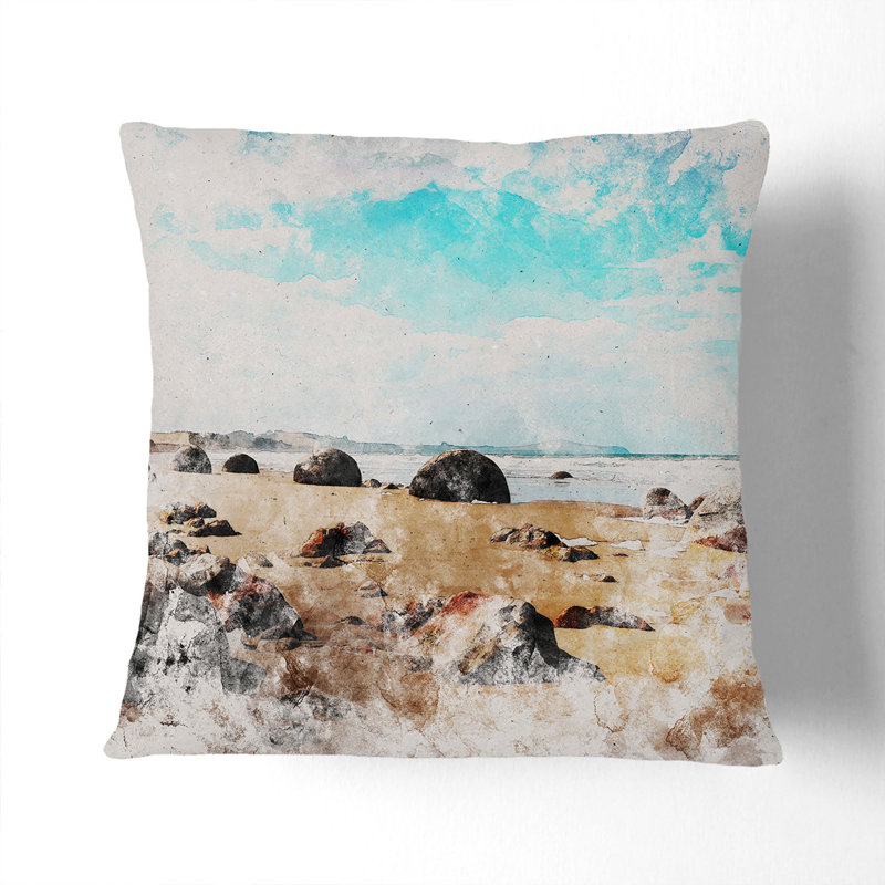 Indoor / Outdoor Square Cushion, 40cm H x 40cm W x 15cm D, Stone