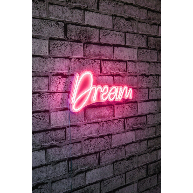 Bande lumineuse néon flexible à DEL, éclairage décoratif imperméable rose - 12 V DC, 15,0 x 6,7 x 0,8 pouces | Système de suspension murale intégré, gabarit en mousse de PVC, longueur de cordon de 375 cm | Parfait pour la décoration intérieure et les fêtes