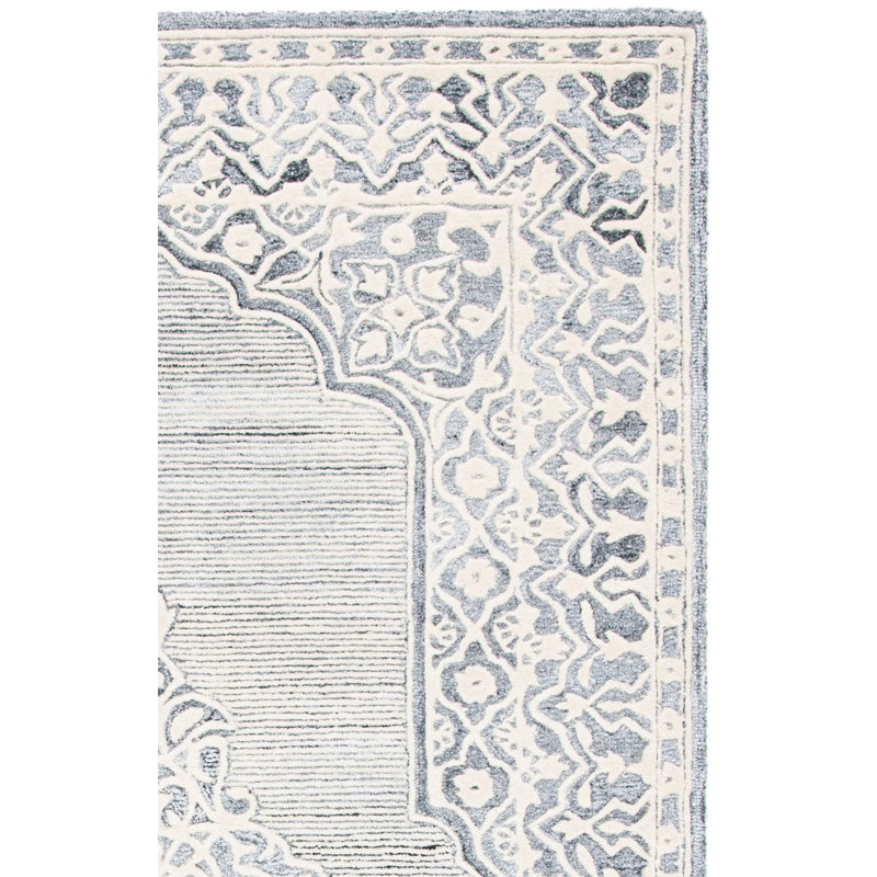 Tapis oriental en laine et coton touffeté à la main Dyllis, Carré 6 pi