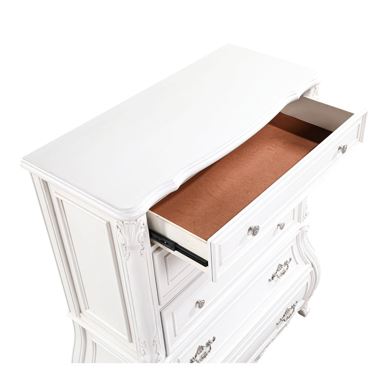 Ensemble de chambre à coucher Lasiya, Très grand, 5 Pcs: Bed, 2 Dressers, Nightstand, Mirror