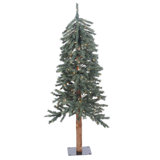 Alpine 9' Dark Green Pine Artificial Christmas Tree with 500 Clear/White Lights with Stand
