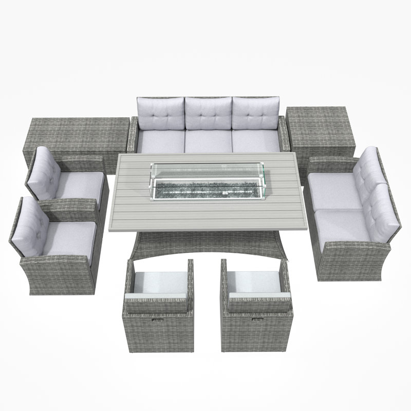 Bentlei 9-Person Sofa Seating Group with Cushions