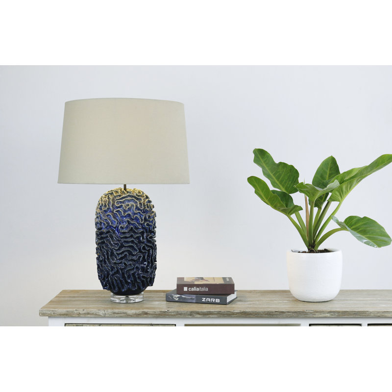  Lampe de table bleue 31 "