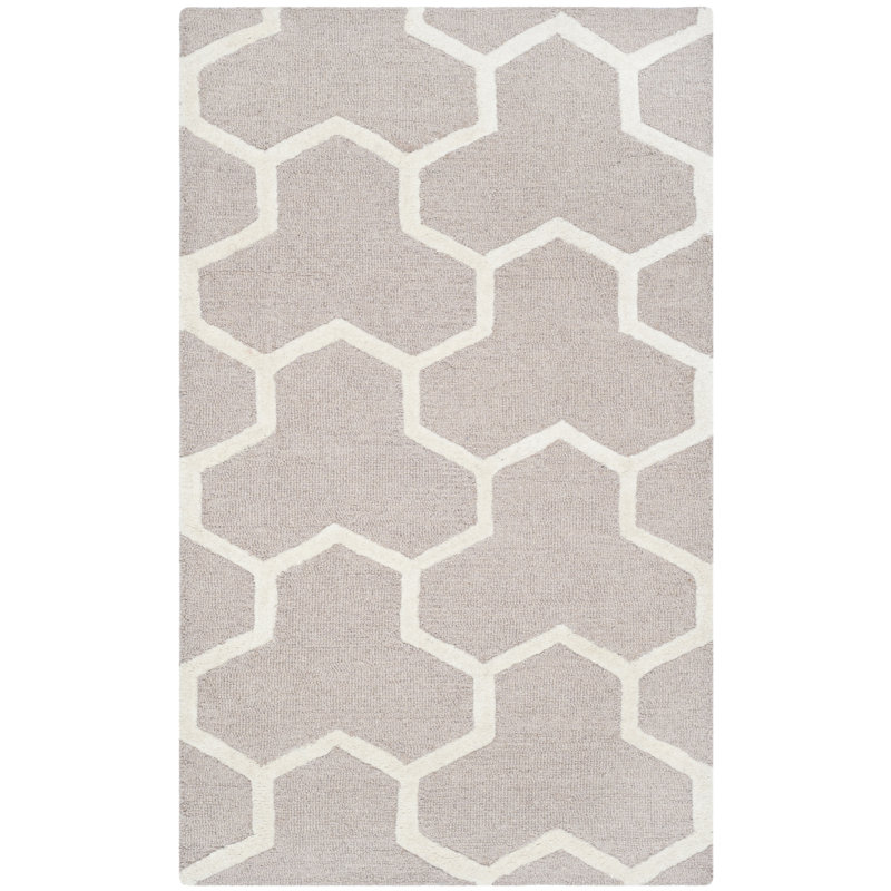 Ellicott Hand Tufted Wool Geometric Rug, Rectangle 2' x 3'