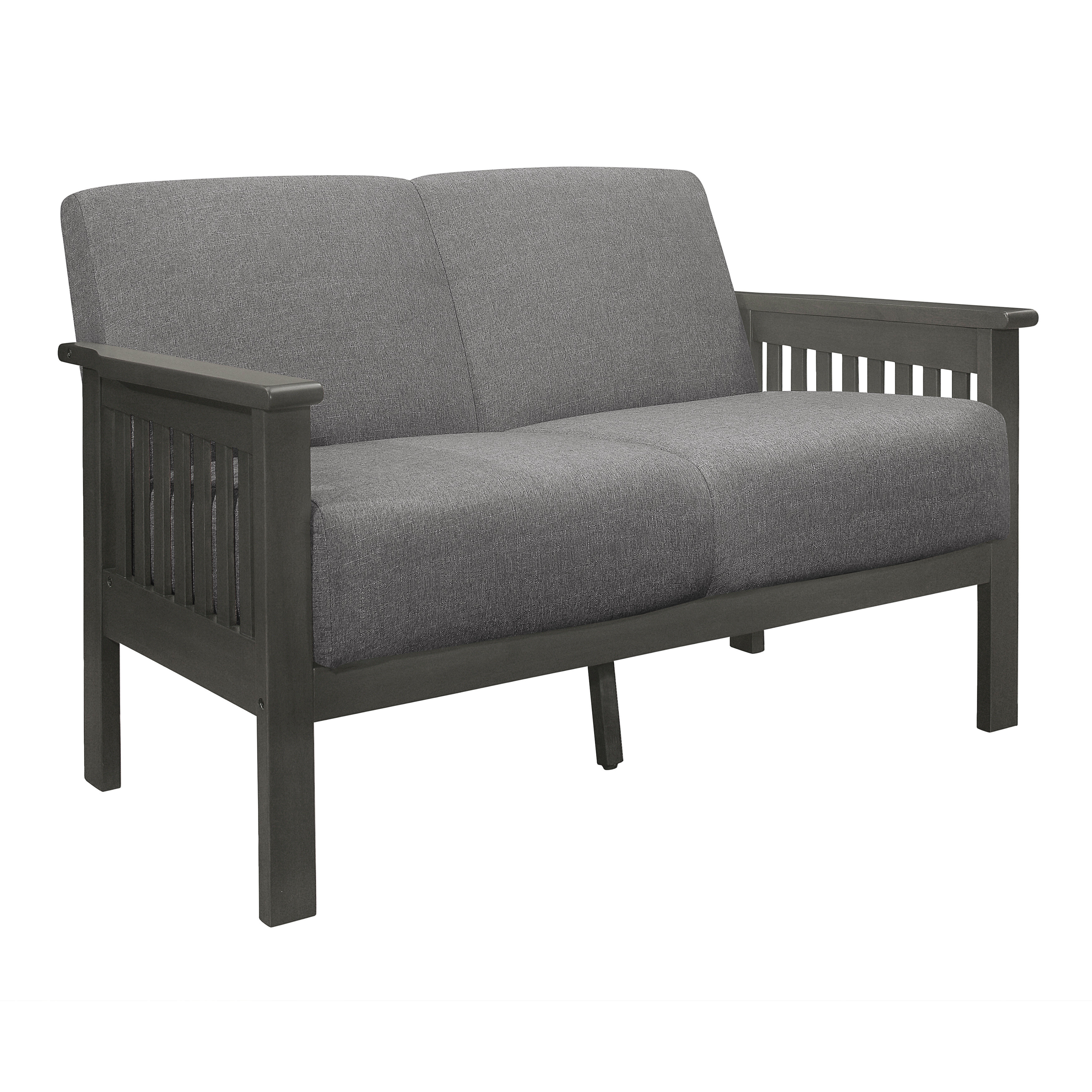 Red Barrel Studio® Classic Living Room 1Pc Loveseat Gray Cushion Seat ...