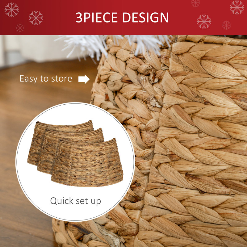 Anneau d'arbre de Noël en jacinthe 24 po tissé à la main naturel