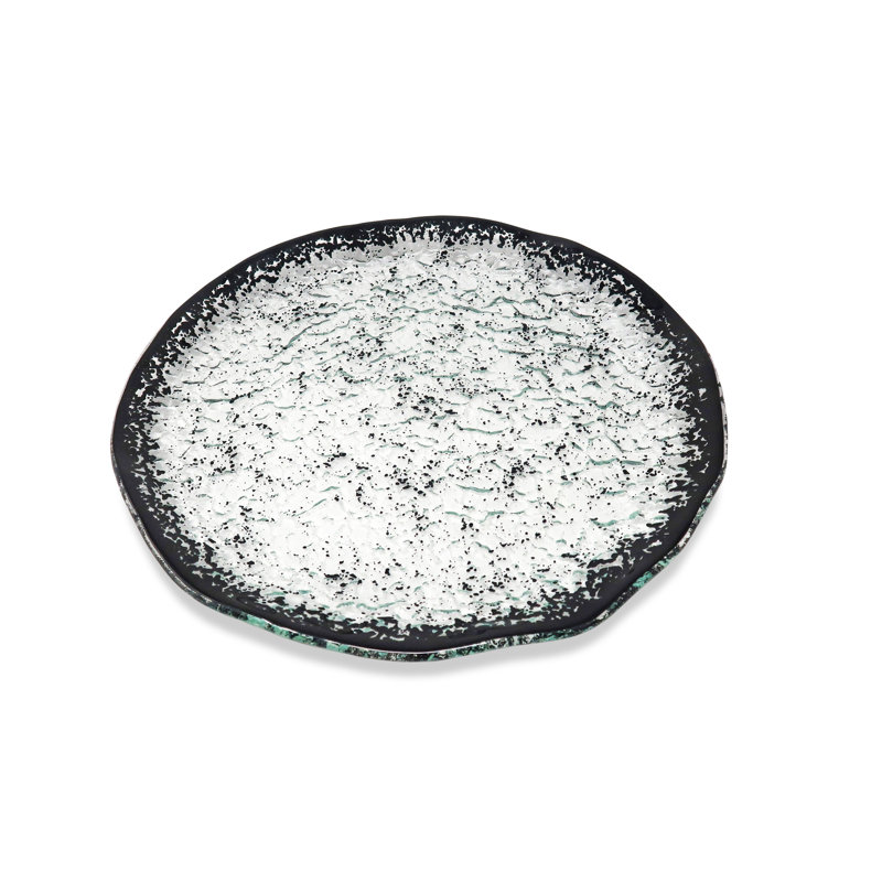 Ivy Bronx Aroldo 7.75"D Salad Plates with Scattered Black Design- Service for 4