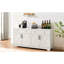 Armoire de télévision multifonctionnelle blanche pour salon - L 108,7 po x l 15 po x H 68 po, avec deux buffets, rangement pratique, style moderne