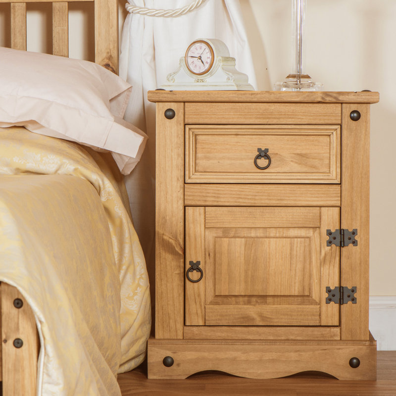 Esam 20.87'' W Solid Wood Nightstand, Antique Brown/Antique Brown