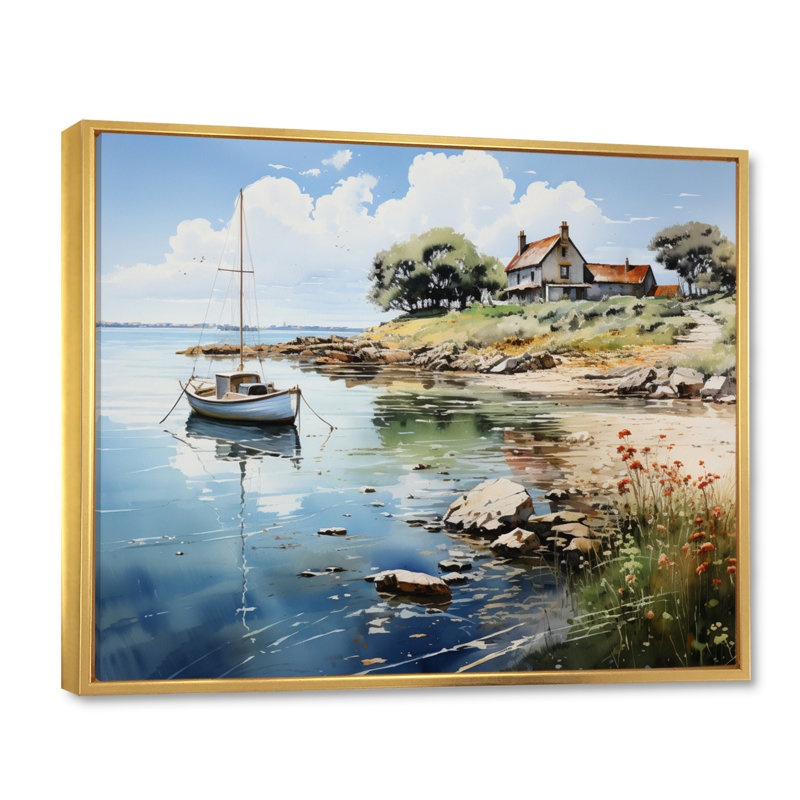 «Danemark Dutch Coastal Beauty I», reproduction sur toile, H 34 po x l 44 po x P 1,5 po, Cadre flottant doré