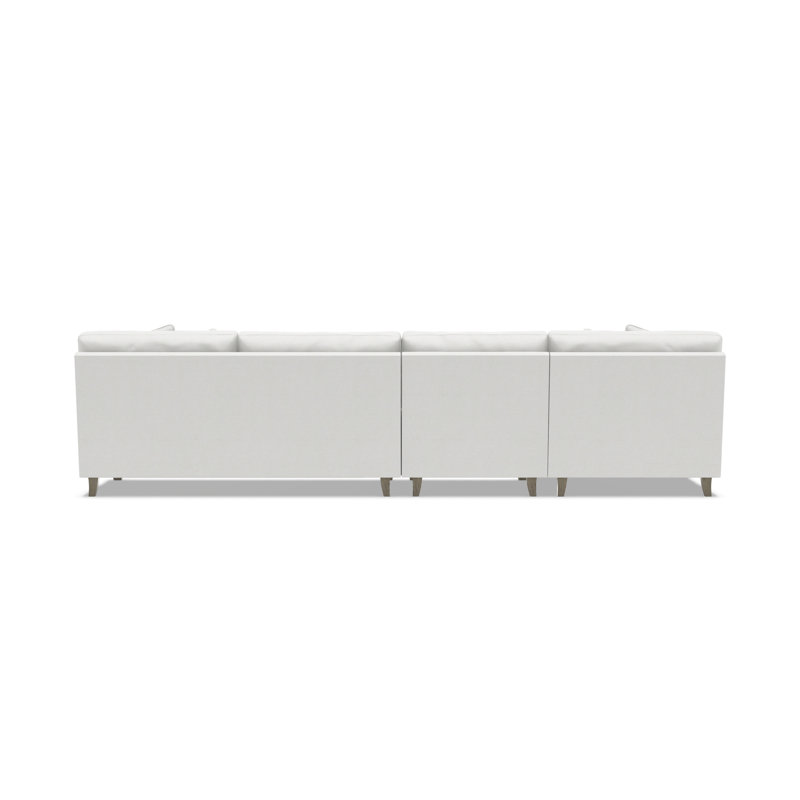 Mila Chaise Sectional, Left Hand Facing, 33.5" H x 131" W x 61" D, White Polyester Blend