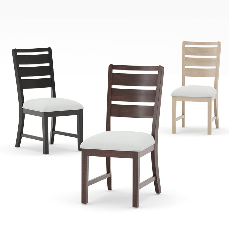 Upholstered Solid Wood Dining Chair, Black