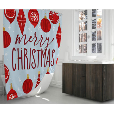 Rideau de douche ultramince Ornaments Merry Christmas