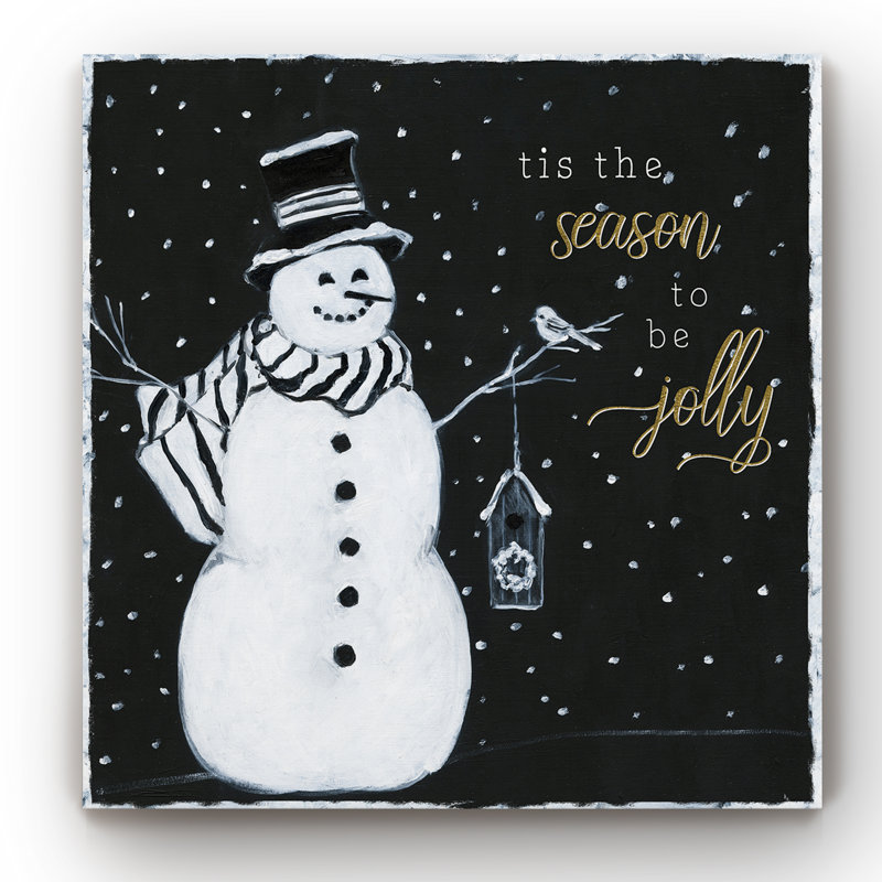 «Tis The Season Snowman», reproduction sur toile tendue, H 32 po x l 32 po x P 1 po