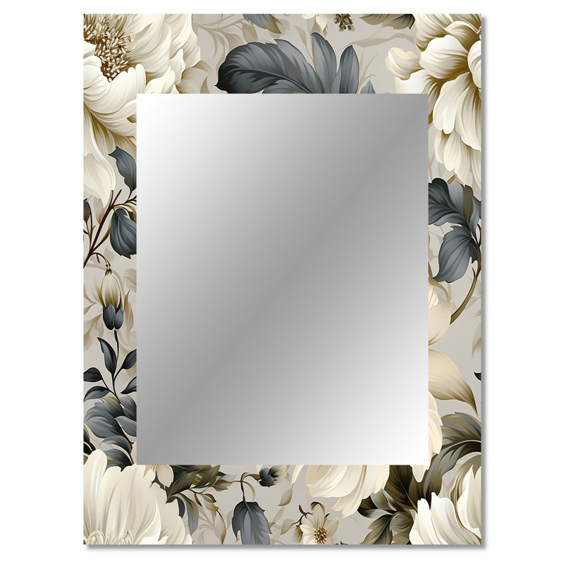 Urban Victorian Splendor, motif victorien - miroir décoratif floral, 40 po x 30 po