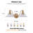 1-Piece 20" 2-Light Vintage Bathroom Wall Sconce, Golden Metal & Glass Vanity Light Fixture (Bulb Not Included)