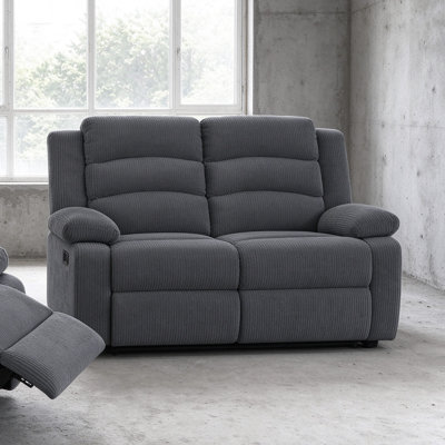 Manual Reclining Loveseat with Rounded Armrests