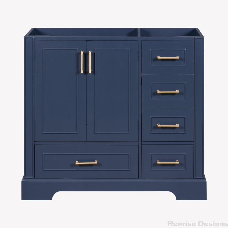Base de meuble-lavabo simple 35,4 po seulement, Bleu marine