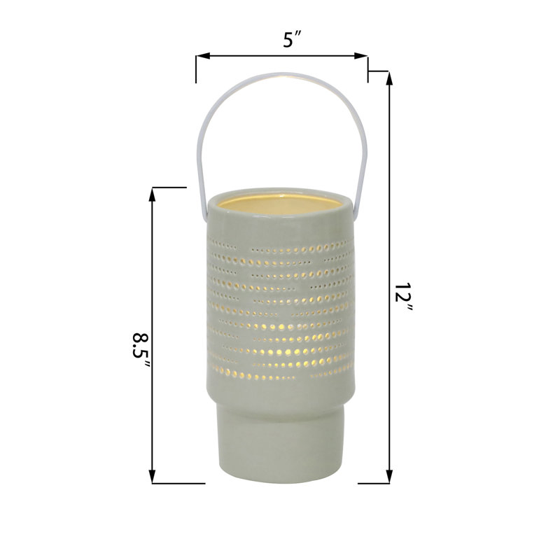 12'' H Concrete / Cement Tabletop Lantern