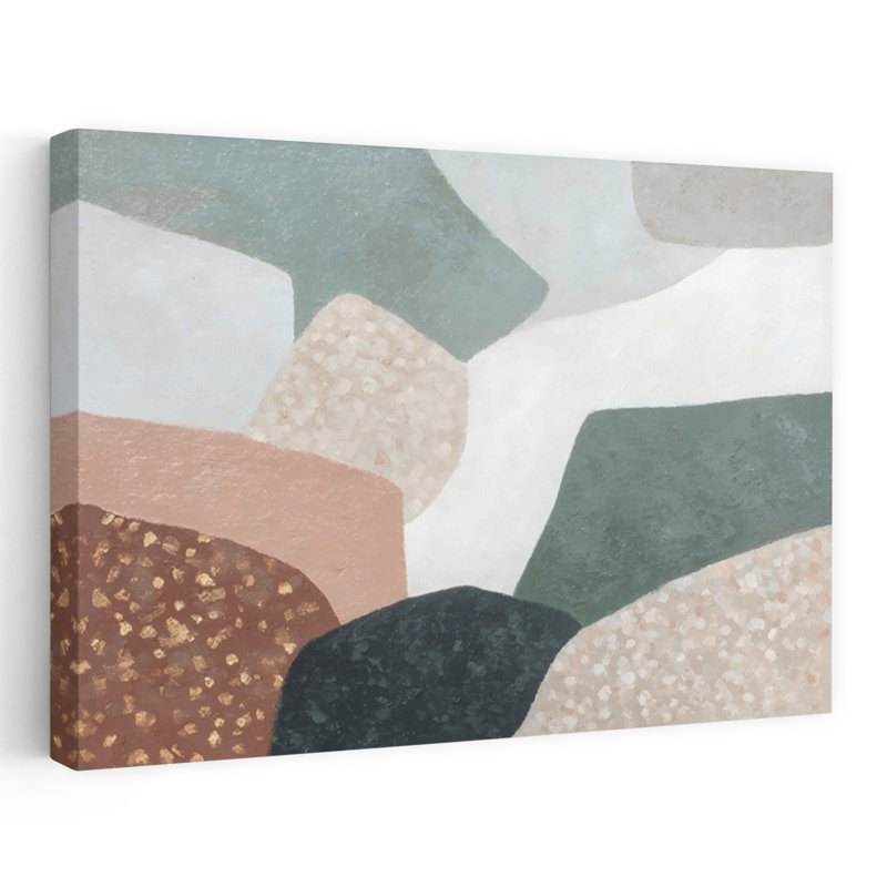 Abstrait, désert, roches, abstrait, paysage géométrique contemporain, art mural, 16" H x 24" W