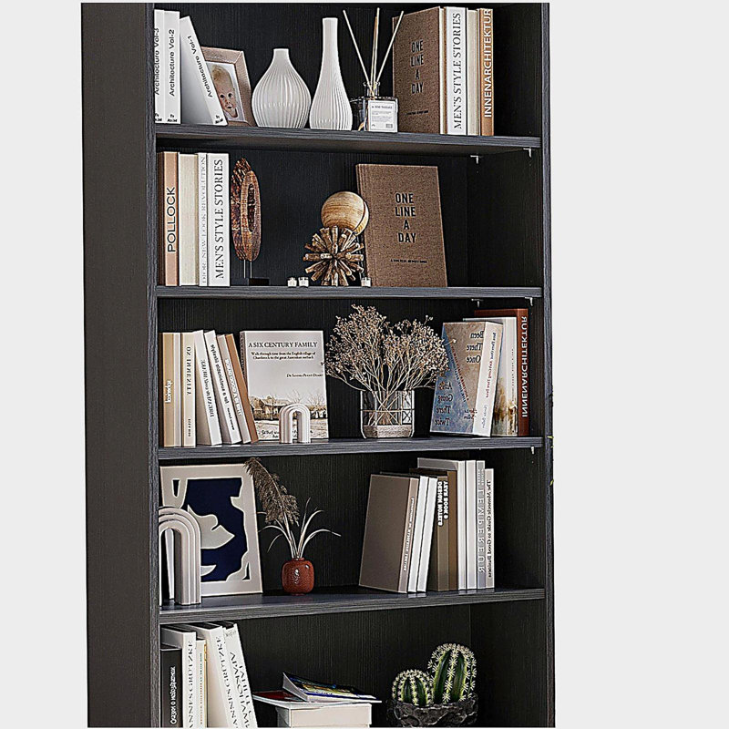 Bibliothèque 5 niveaux, Gris, (5 tablettes) H 59,8 po x l 33 po x P 11,6 po