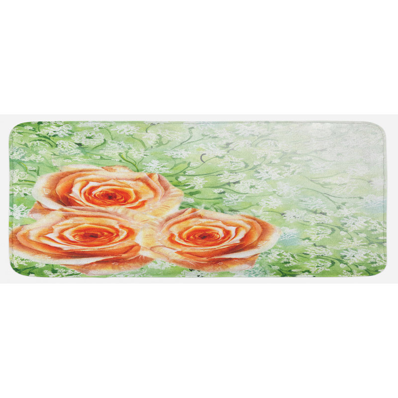 Tapis de cuisine à fleur aquarelle
