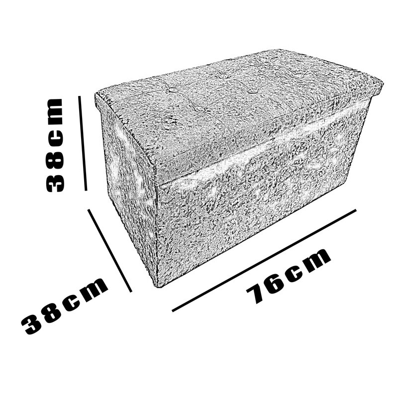 Lorton 76cm Wide Rectangle Ottoman with Storage, Grey