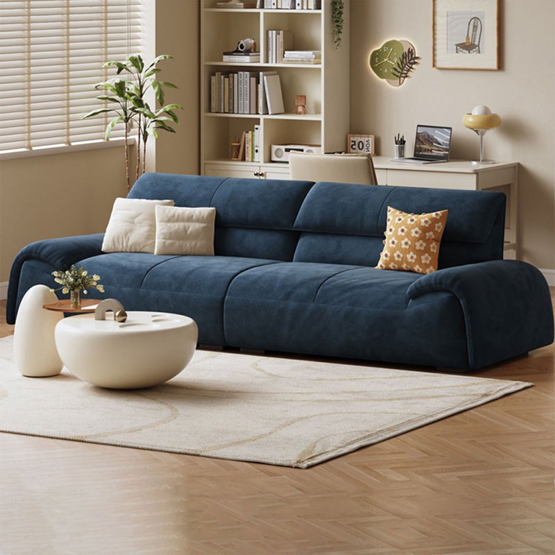 Canapé modulaire en velours, Bleu très foncé, H 31,5 po x l 109,45 po x P 36,22 po