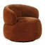 Fauteuil pivotant d'appoint moderne et luxueux, couleur orange rouille, revêtement en chenille, rotation à 360°, structure en bois massif, aucun assemblage requis pour une décoration douillette dans la chambre ou le salon.