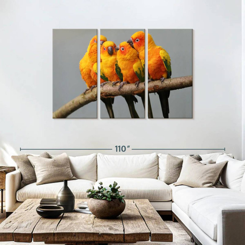 Brampt Wild Sun Parakeets, 48" H x 74" W