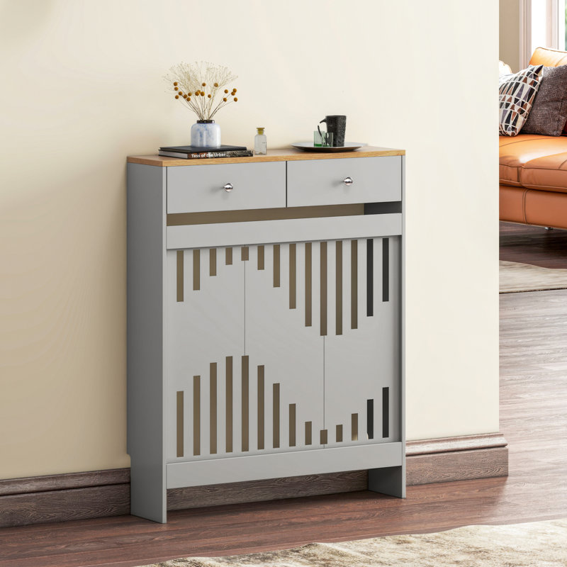Radiator Cover, 96cm H x 78cm W x 19cm D, Grey Brown