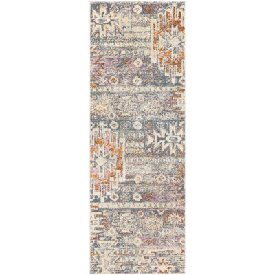 Jamieson Machine Woven Blue/Orange Area Rug