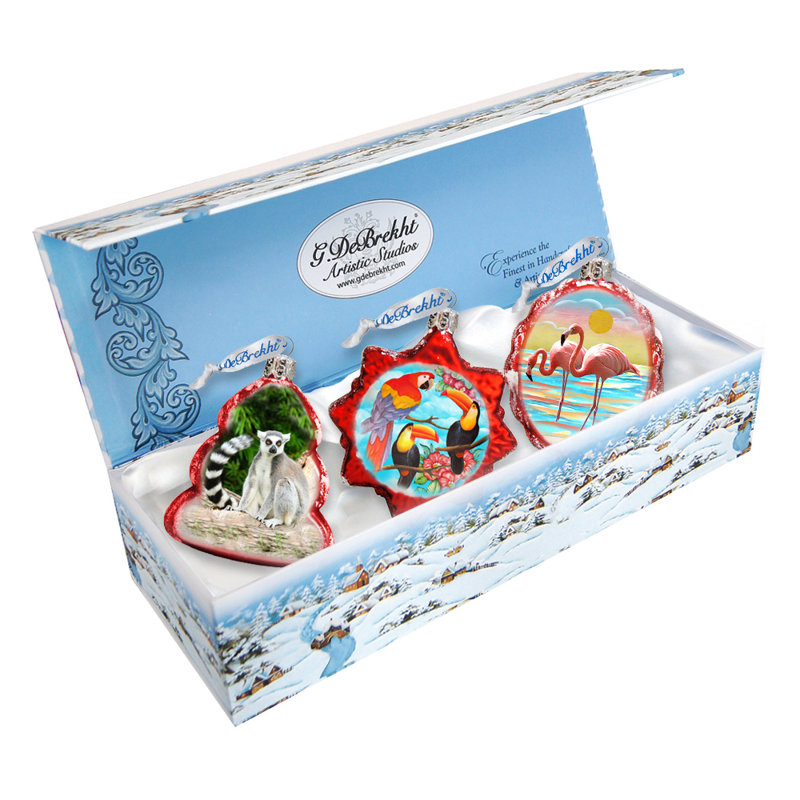 9'' Glass Holiday Shaped Ornament