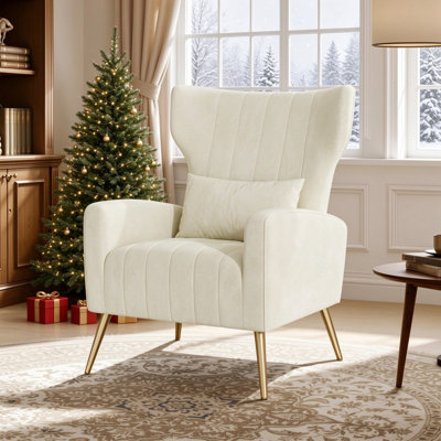 Velvet Wingback Chair