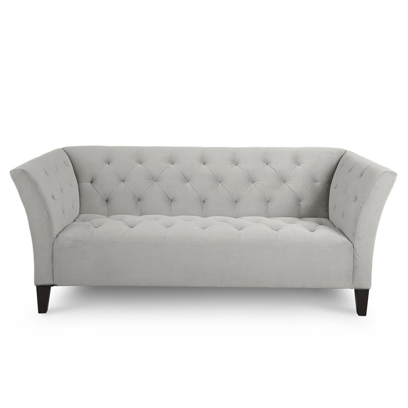 Carruth Upholstered 76'' Sofa, Bella Grey Performance Velvet