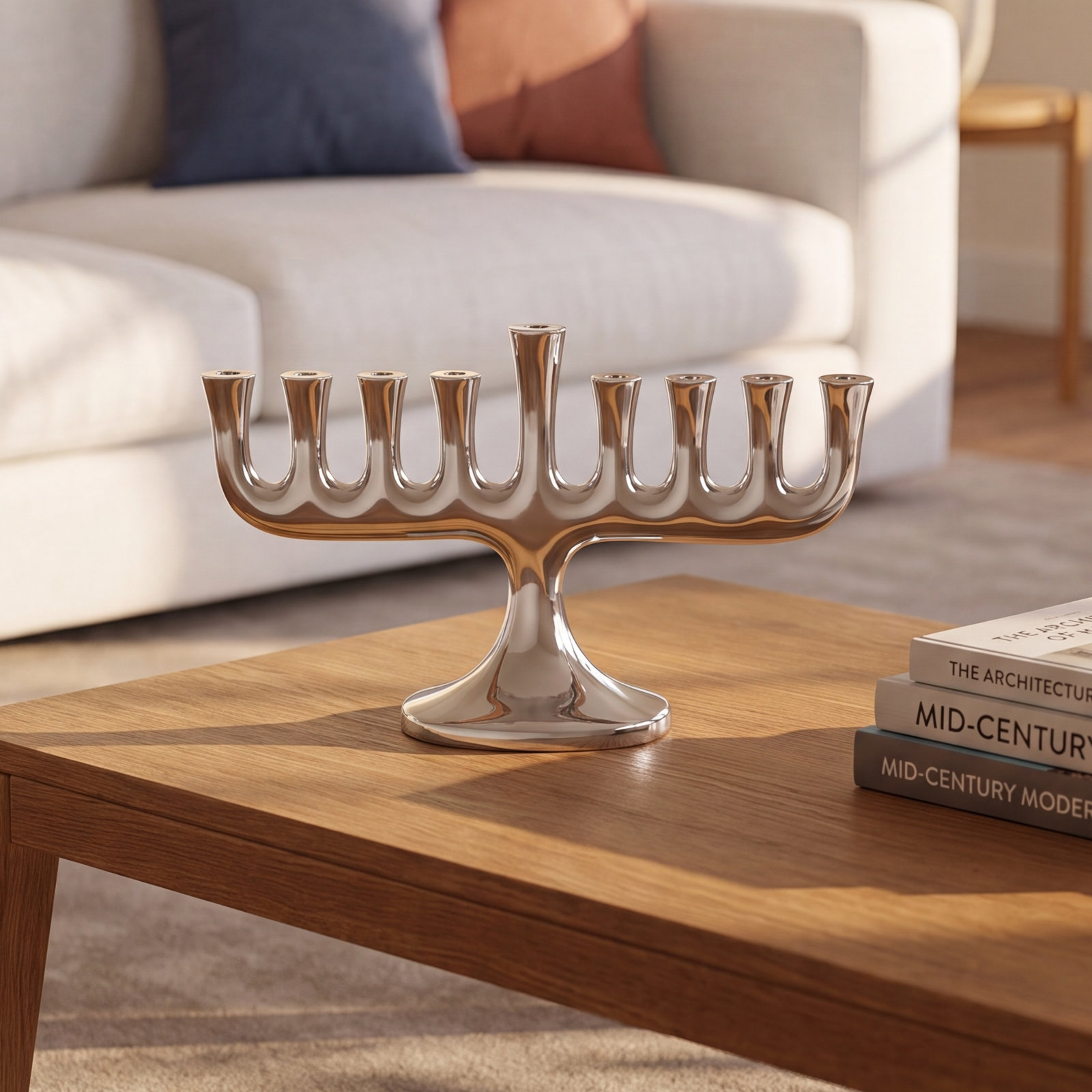 Sleek Modern Aluminum Menorah