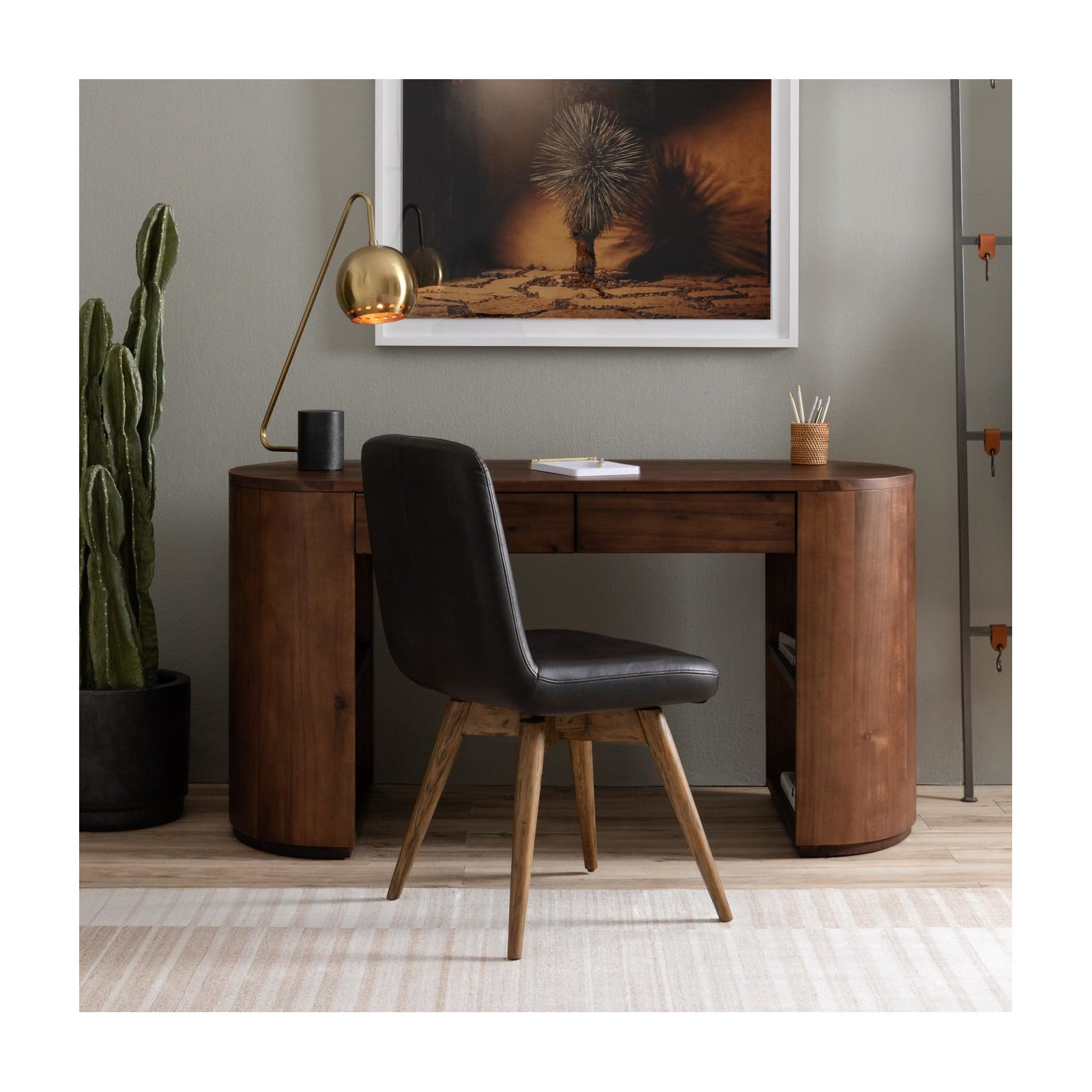 Lillian Writing Desk, Caramel Brown