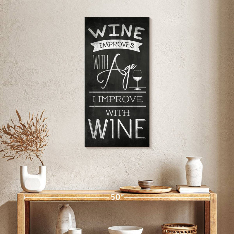 Funny Wine Typography, 36" H x 18" W