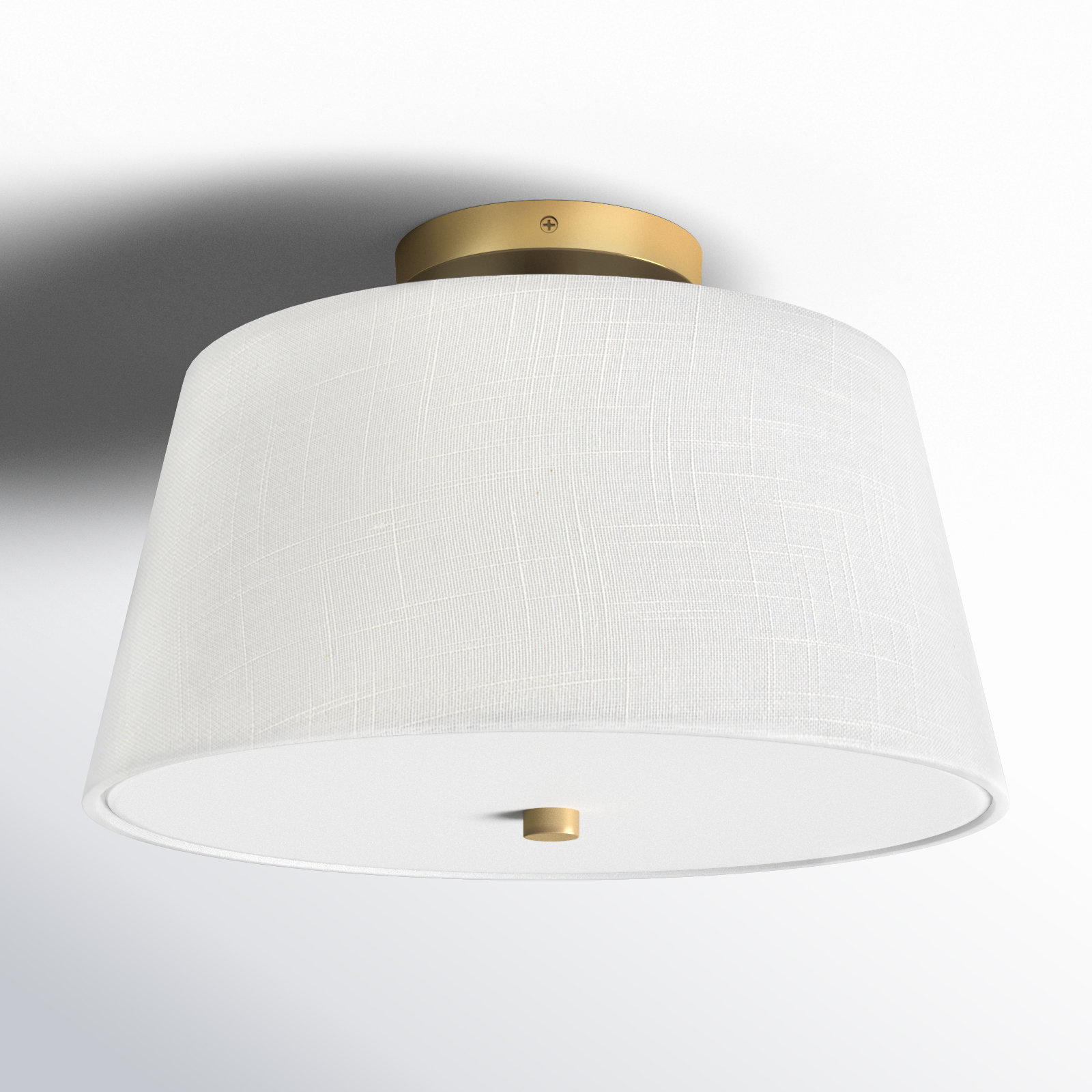 Caper 2 Light Flush Mount, Lacquered Brass
