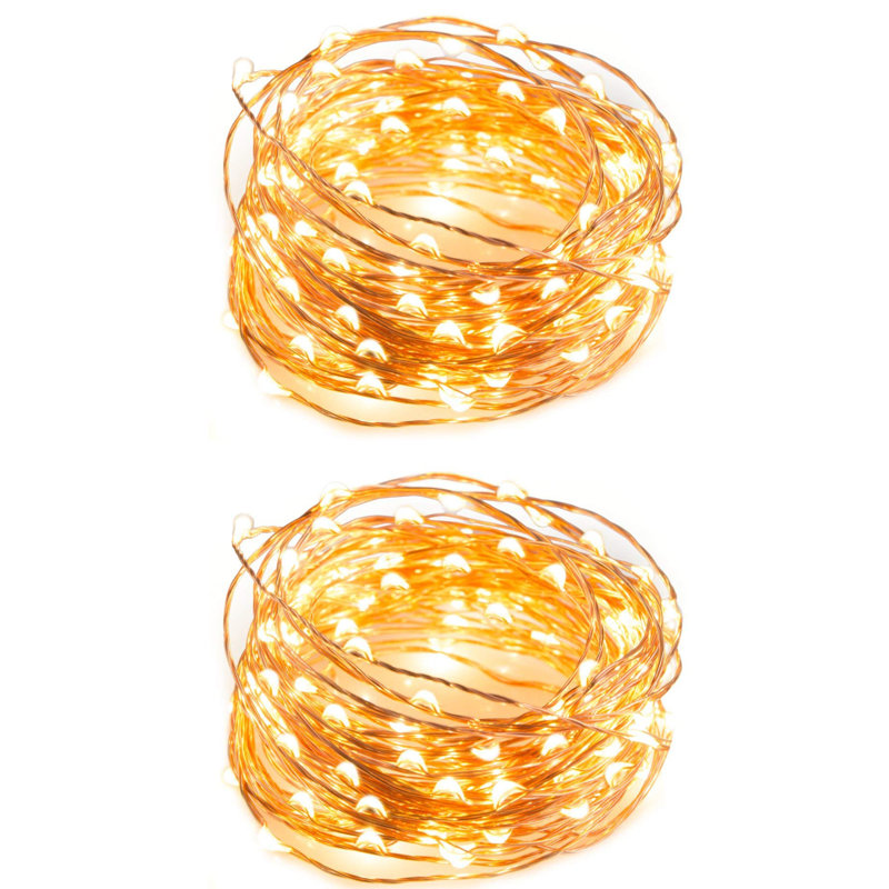Guirlande de lumières féeriques d'intérieur de 100 pi à 100 lumières DEL Galeton, Blanc / Transparent