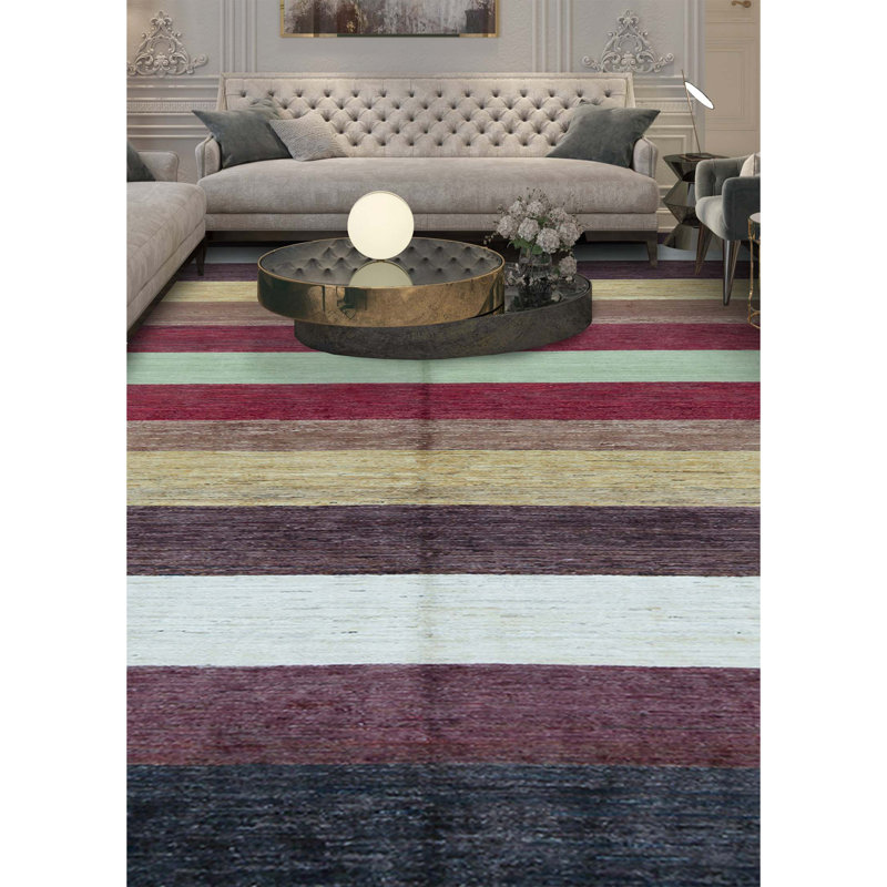 Gabbeh Hand Woven Wool Striped Area Rug