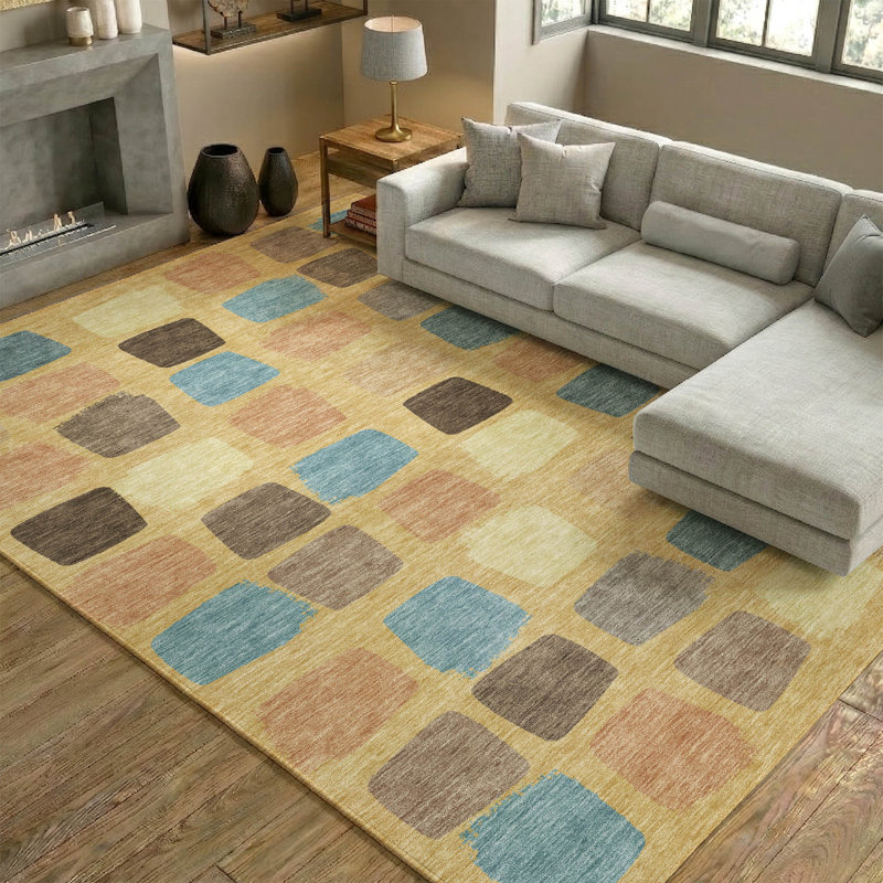 Tapis de qualité supérieure lavable à la machine Mayfield AMF2501, Doré, 3 pi x 5 pi