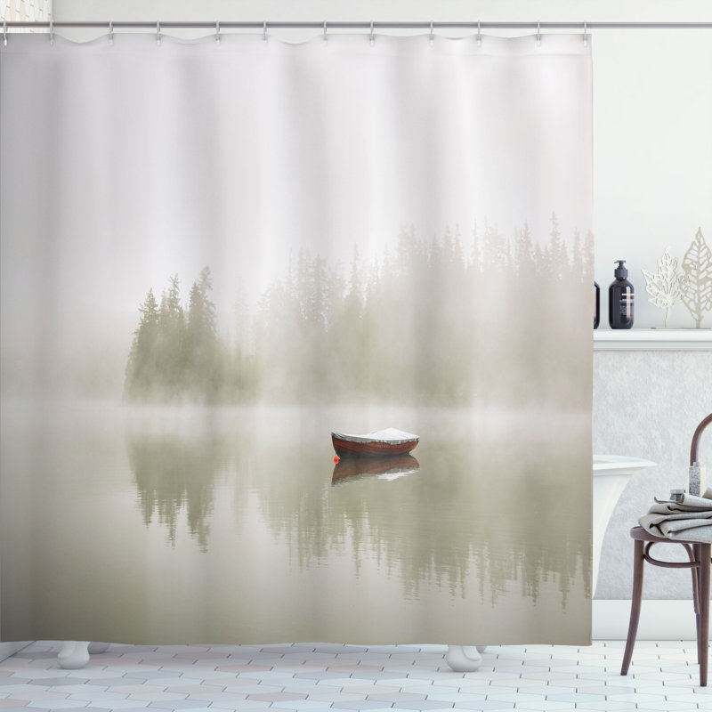 Shower Curtain with Hooks Included, 70" H x 69" W