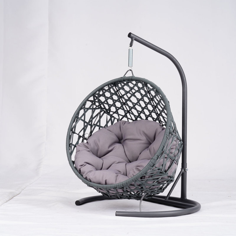 Cat Swing Bed with Stand & Cushion, Gray, 13.4"