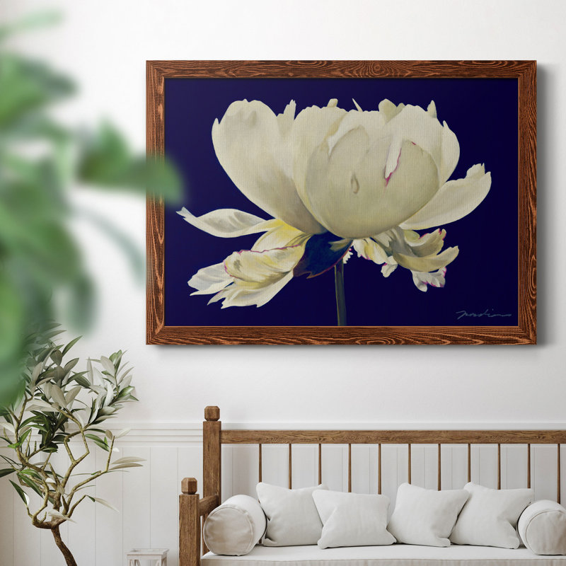 Aglow - Cadre photo, reproduction d'art sur toile, Bleu, H 27,5 po x l 37,5 po x P 1 po, Cadre en érable