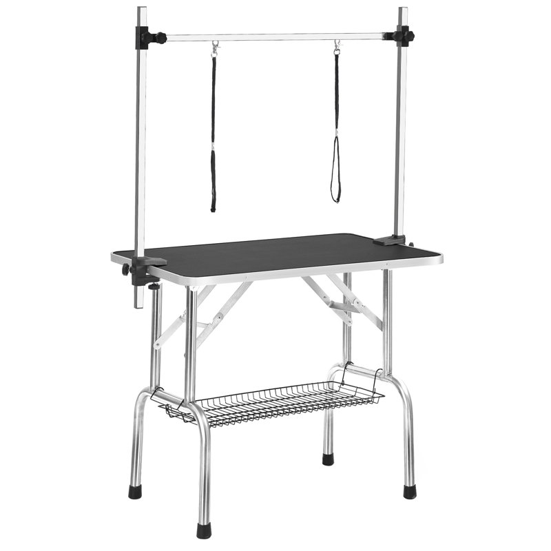 Table de toilettage professionnelle pour chien avec support réglable, H 30 po x l 35,4 po x P 23,6 po