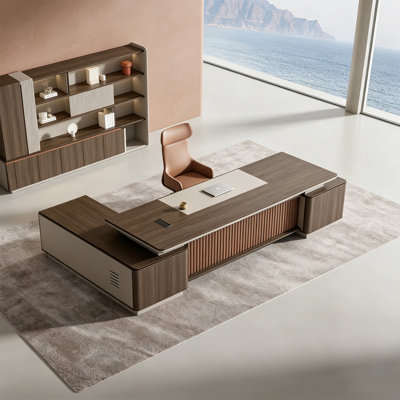 Bureau de direction en L 110,24 "haut de gamme et luxueux