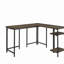L-Shaped Desk with Rustic Style, Brown finish